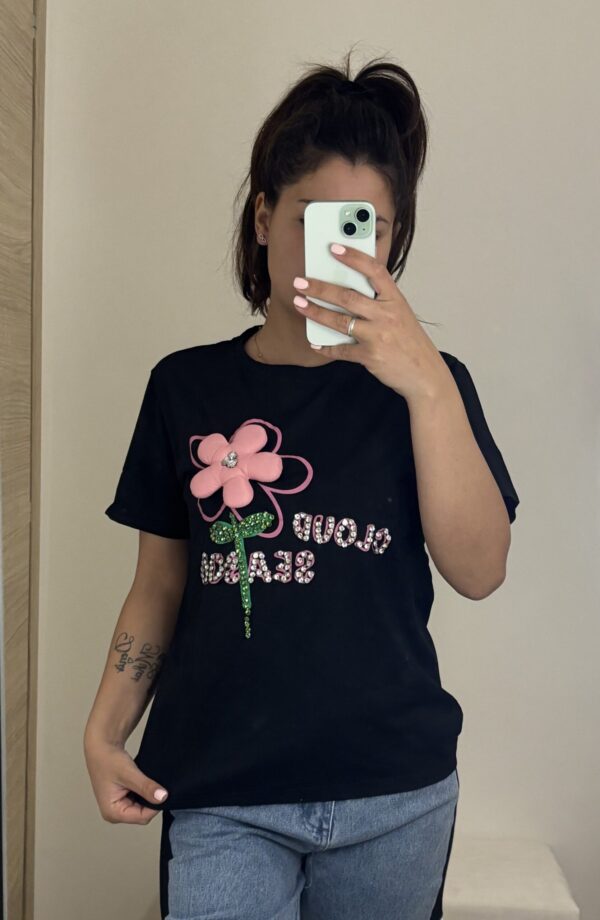 T-Shirt Fiore 3D Rosa - immagine 2