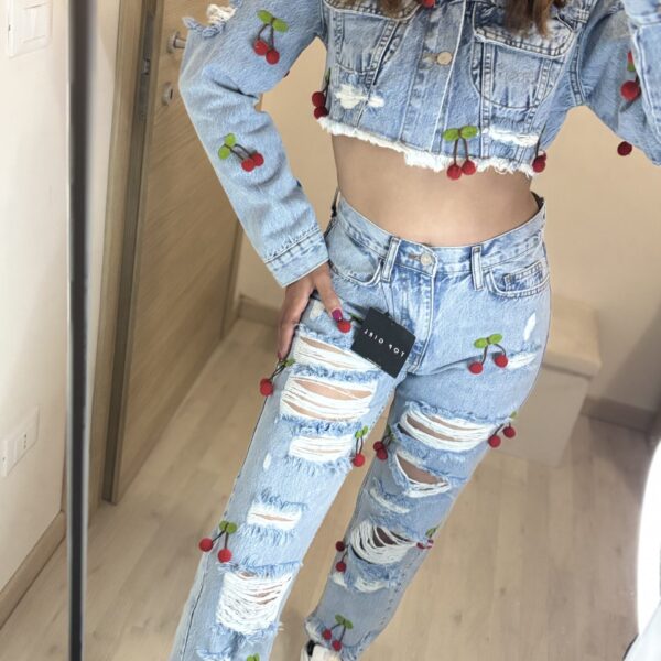 Giacca jeans cherry