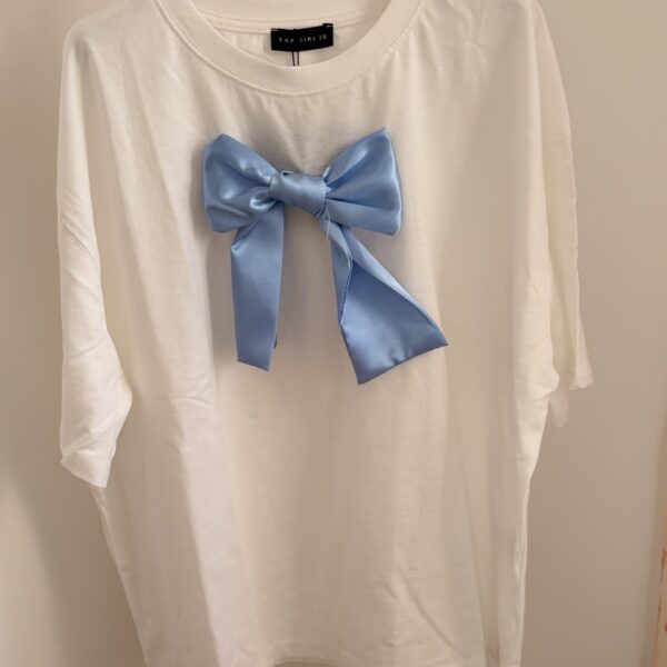 Tshirt fiocco blu 3D